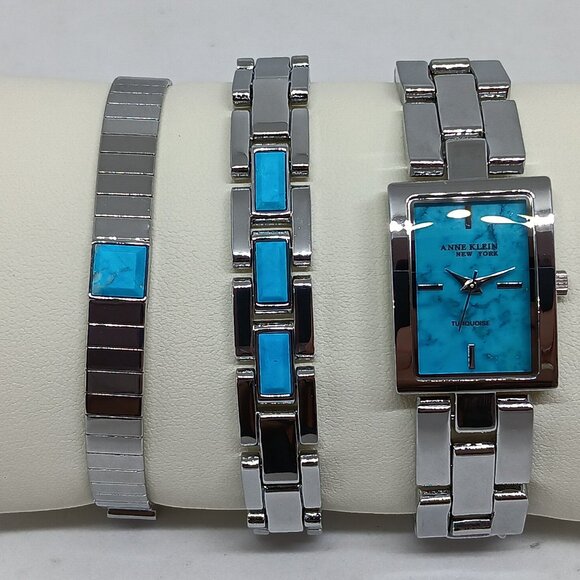 Anne Klein New York 12/7749TQST Women's 21x28mm Turquoise Watch & Bracelet Set - Picture 8 of 11